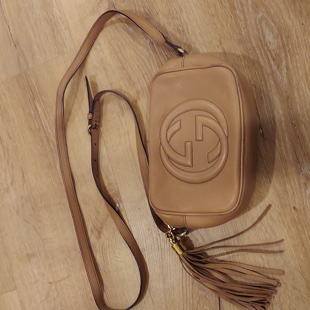 Gucci Tan Leather Crossbody Bag